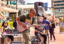 Announcement kickoff for Baltimore by Baltimore festival series with musicians and performers