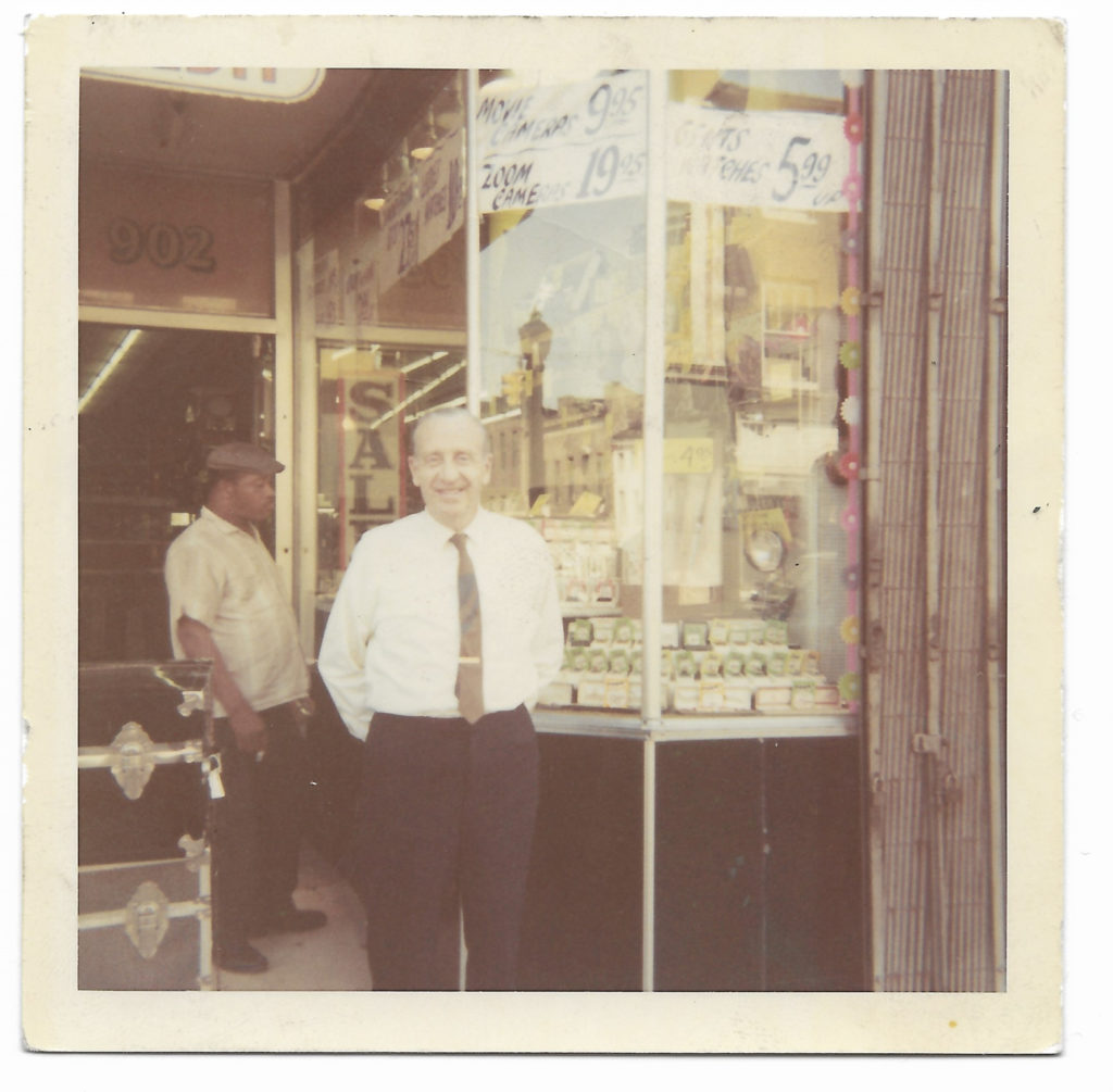 Milton Samuelson in front of the original Pennsylvania Avenue location